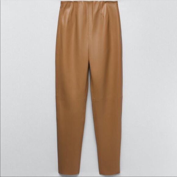 LAST CHANCE Faux leather high-waisted leggings. - Picture 5 of 11